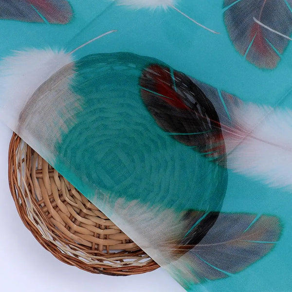 Winter Cool Ice Temple Colour Feather Digital Printed Fabric - Pure Georgette – pg 0 ta09590pc 110 winter cool ice temple colour feather digital printed fabric pure georgette 2 - alternate view