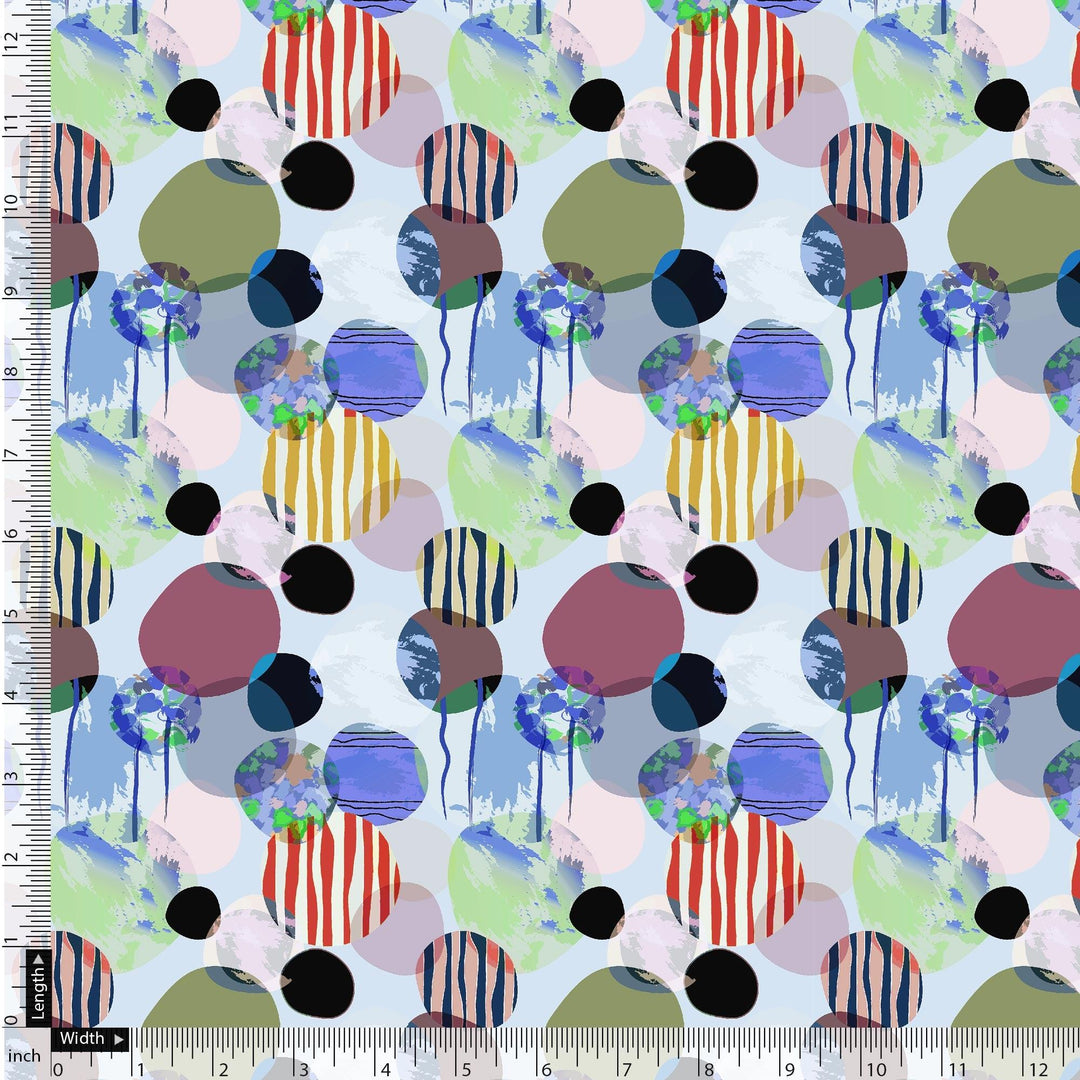 Morden Green Shade Constructed Circle Digital Printed Fabric - Pure Georgette - FAB VOGUE Studio®