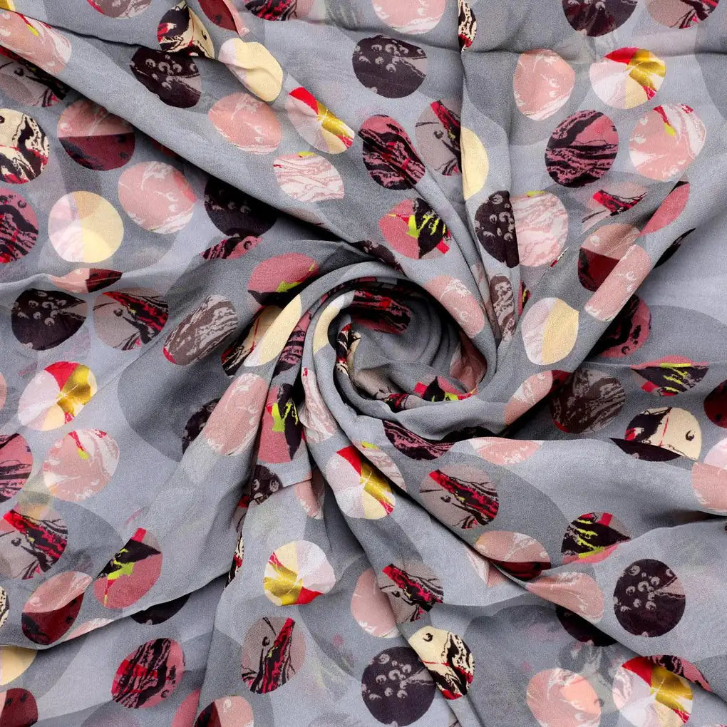 Repeat Downbeat Art In Circle Digital Printed Fabric - Pure Georgette – pg 0 ta09596d 110 repeat downbeat art in circle digital printed fabric pure georgette 1