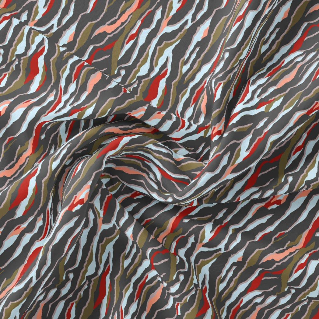 New Colourful Zigzag Paper Art Digital Printed Fabric - Pure Georgette - FAB VOGUE Studio®