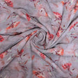 Ixora Flower With Leaves Digital Printed Fabric - Pure Georgette – pg 0 ta09631pi 110 ixora flower with leaves digital printed fabric pure georgette 1