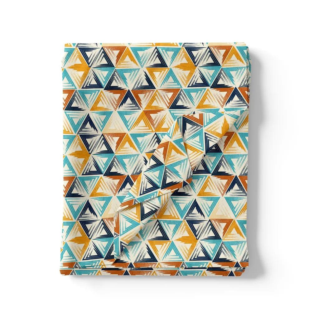 Orange And Sky Blue Triangle Digital Printed Fabric - Pure Georgette – pg 0 ta09663 110 orange and sky blue triangle digital printed fabric pure georgette 3