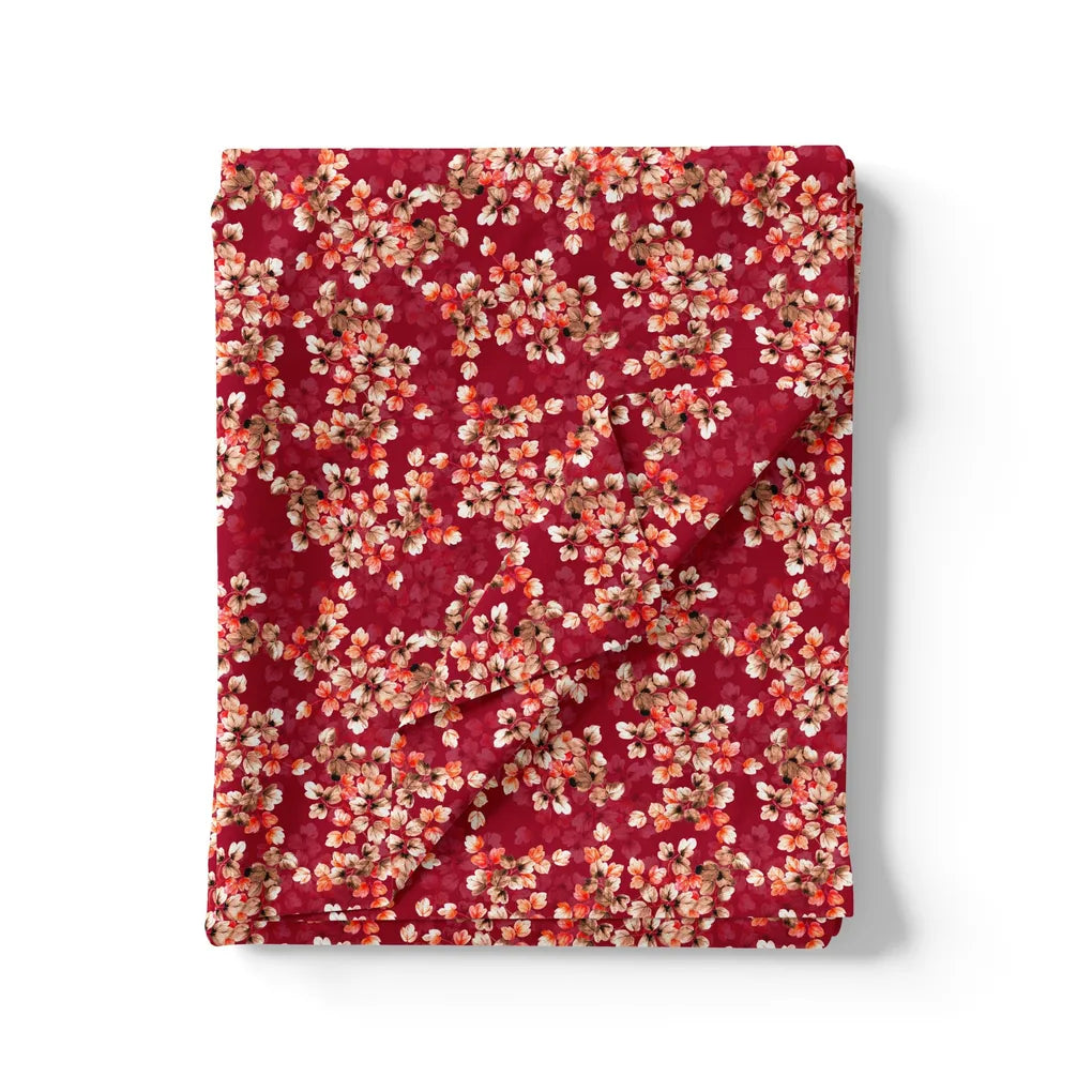 Most Attractive Red And Golden Ninebark Leaves Digital Printed Fabric - Pure Georgette – pg 0 ta09669a 110 most attractive red and golden ninebark leaves digital printed fabric pure georgette 3