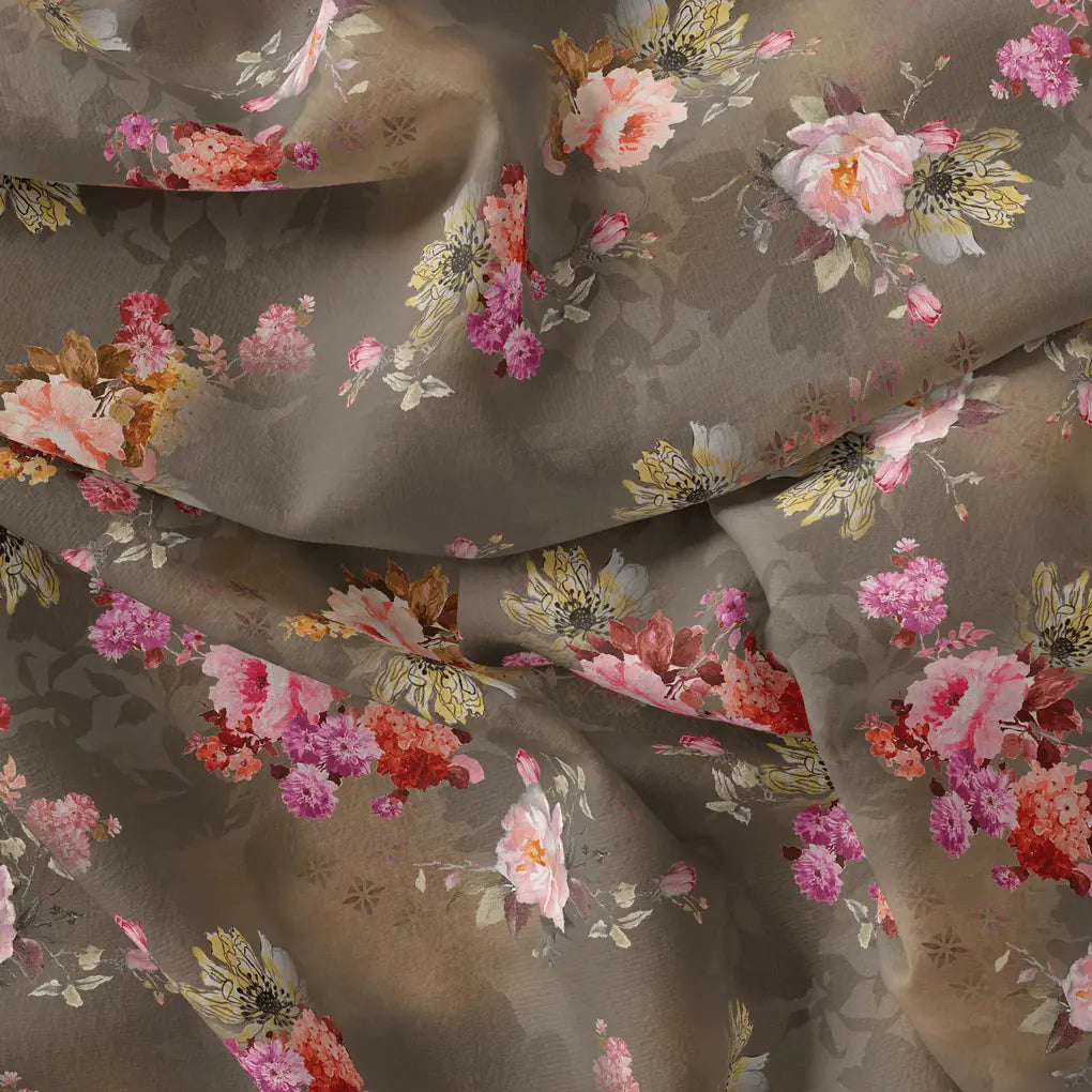 Morden Peony Watercolour Art Digital Printed Fabric - Pure Georgette – pg 0 ta7309p1 110 morden peony watercolour art digital printed fabric pure georgette 4