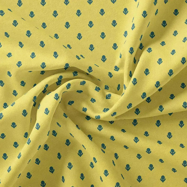 Lemon Yellow Small And Single Motif Allover Digital Printed Fabric - Pure Georgette – pg 0 ta7590p2 110 lemon yellow small and single motif allover digital printed fabric pure georgette 1