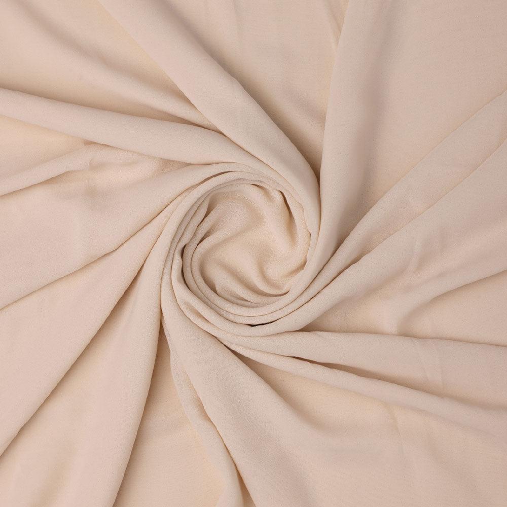 Cream Plain Georgette Solid Fabric - FAB VOGUE Studio®