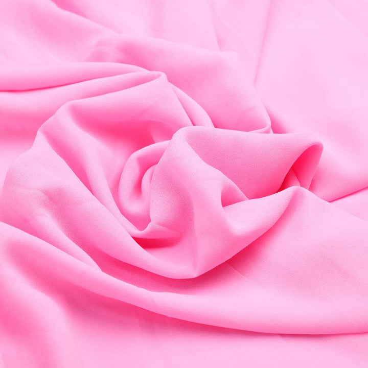 Pink Plain Georgette Solid Fabric - FAB VOGUE Studio®