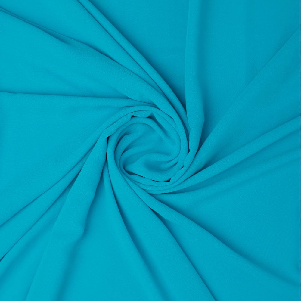 Blue Plain Georgette Solid Fabric - FAB VOGUE Studio®
