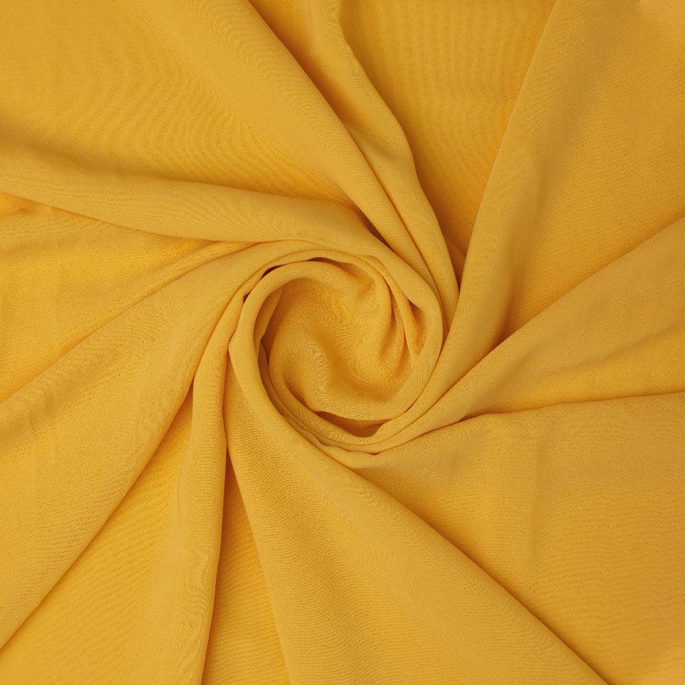 Yellow Plain Georgette Solid Fabric - FAB VOGUE Studio®