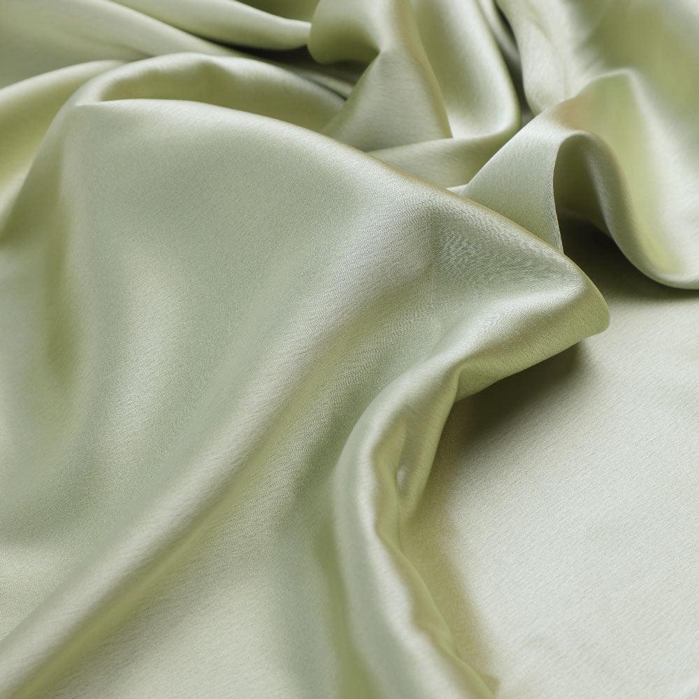 Green Plain Japan Satin Solid Fabric - FAB VOGUE Studio®