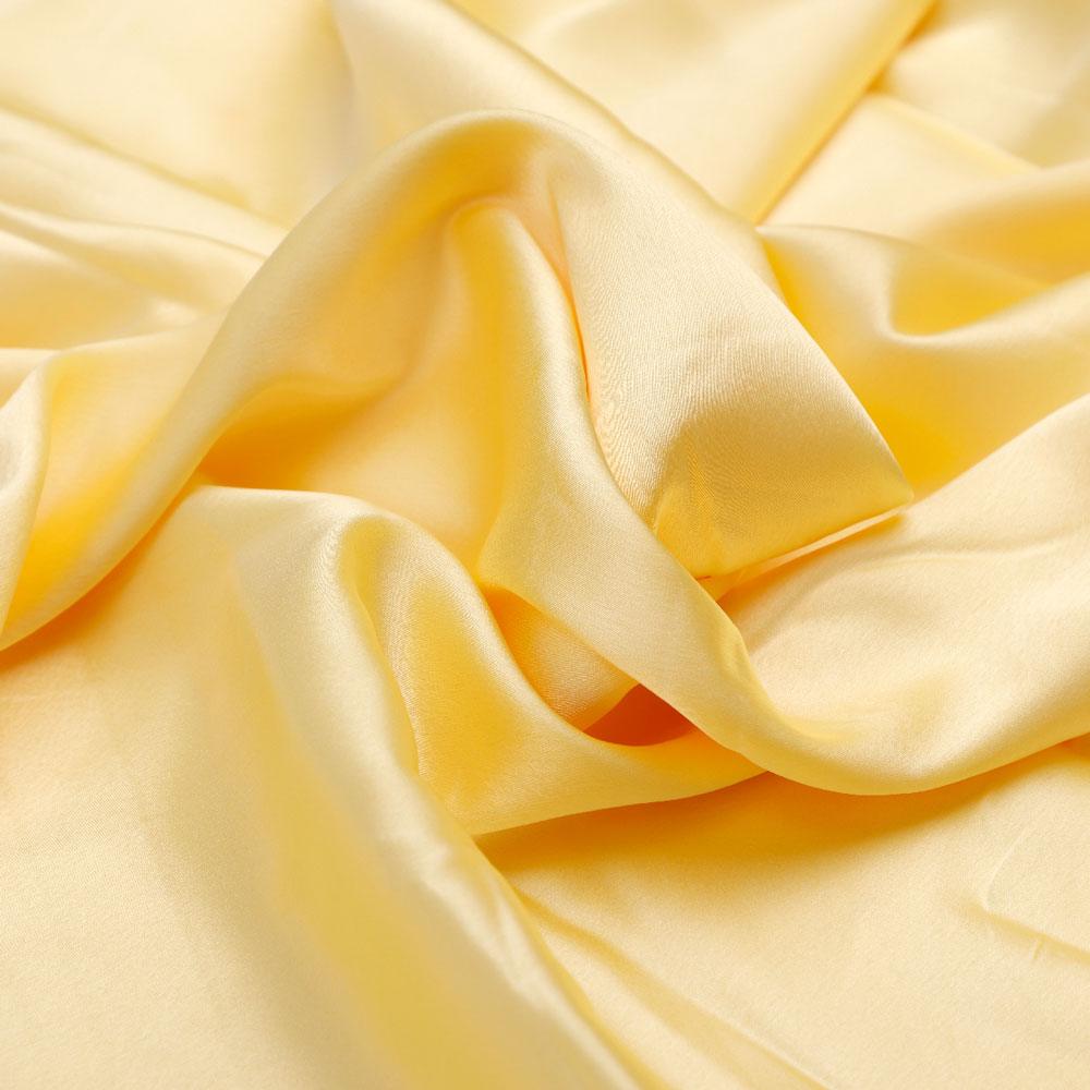 Yellow Plain Japan Satin Solid Fabric - FAB VOGUE Studio®