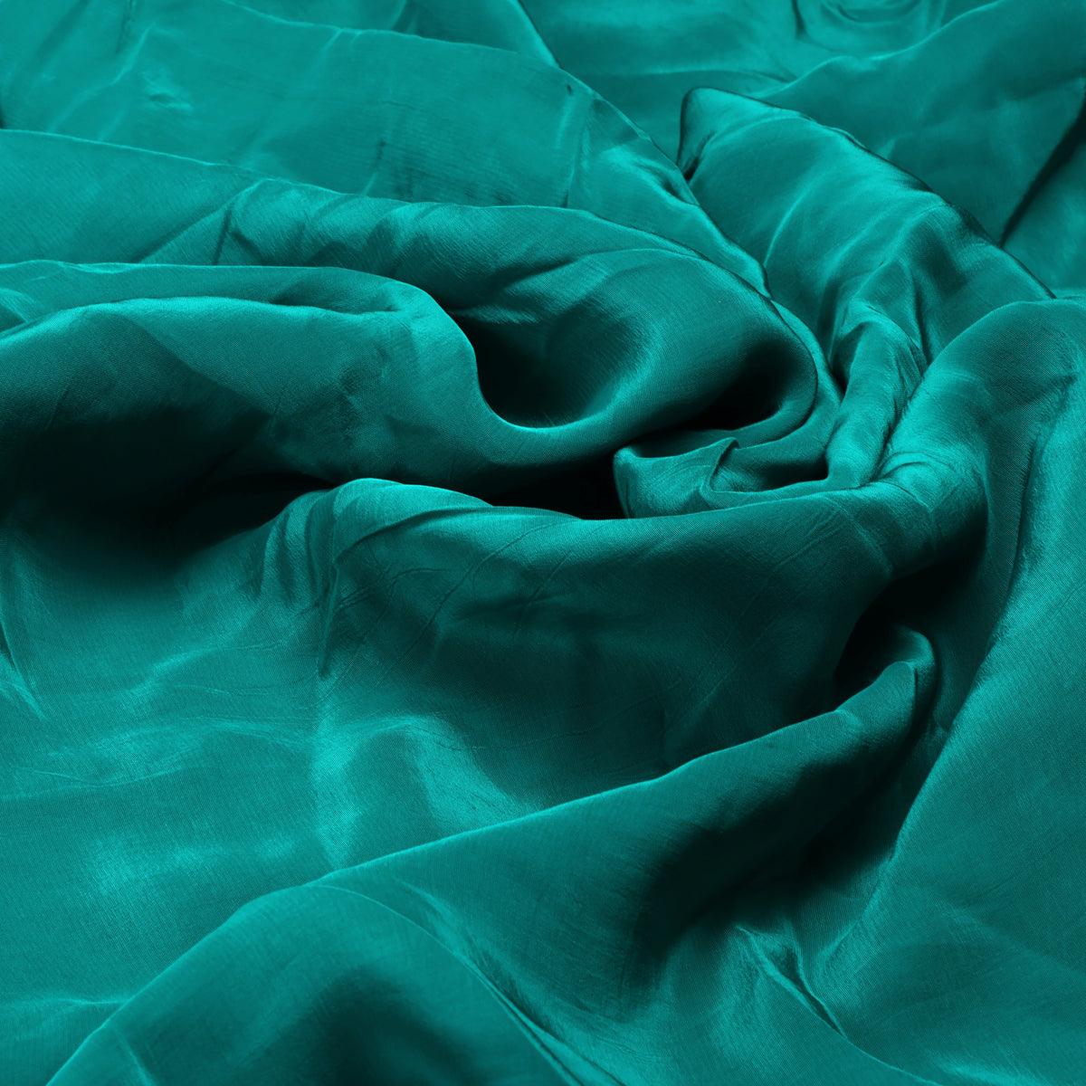 Solid Dyed Natural Crepe Fabric in Rama Color - FAB VOGUE Studio®