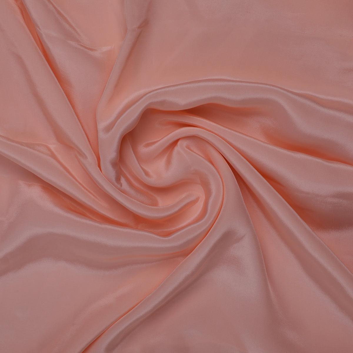 Peach Colour Pure Crepe Plain Dyed Fabric - FAB VOGUE Studio®