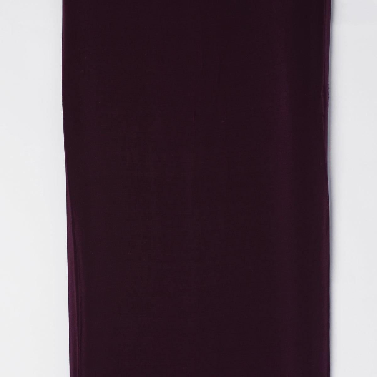 Wine Colour Natural Crepe Plain Dyed Fabric - FAB VOGUE Studio®
