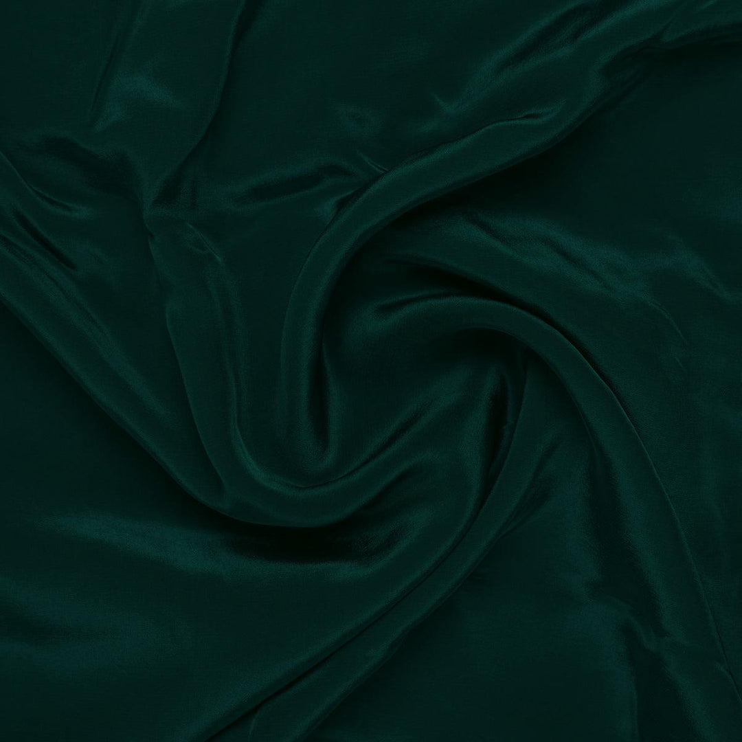Bottal Green Colour Natural Crepe Plain Dyed Fabric - FAB VOGUE Studio®