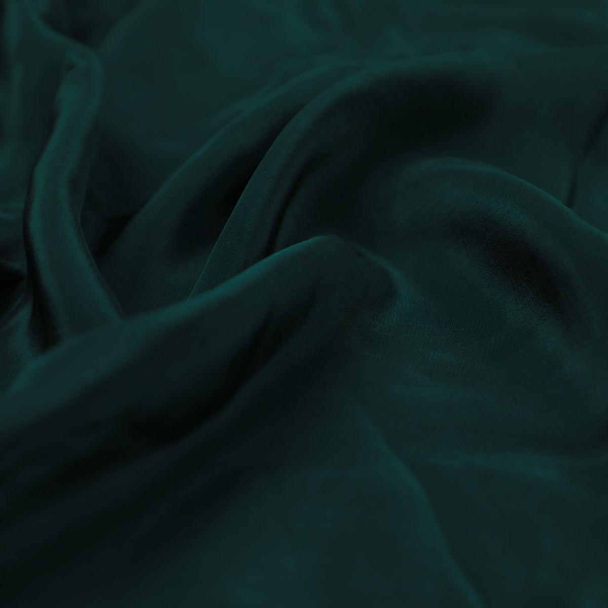 Bottal Green Colour Natural Crepe Plain Dyed Fabric - FAB VOGUE Studio®