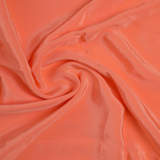 Dark Peach Colour Natural Crepe Plain Dyed Fabric - FAB VOGUE Studio®