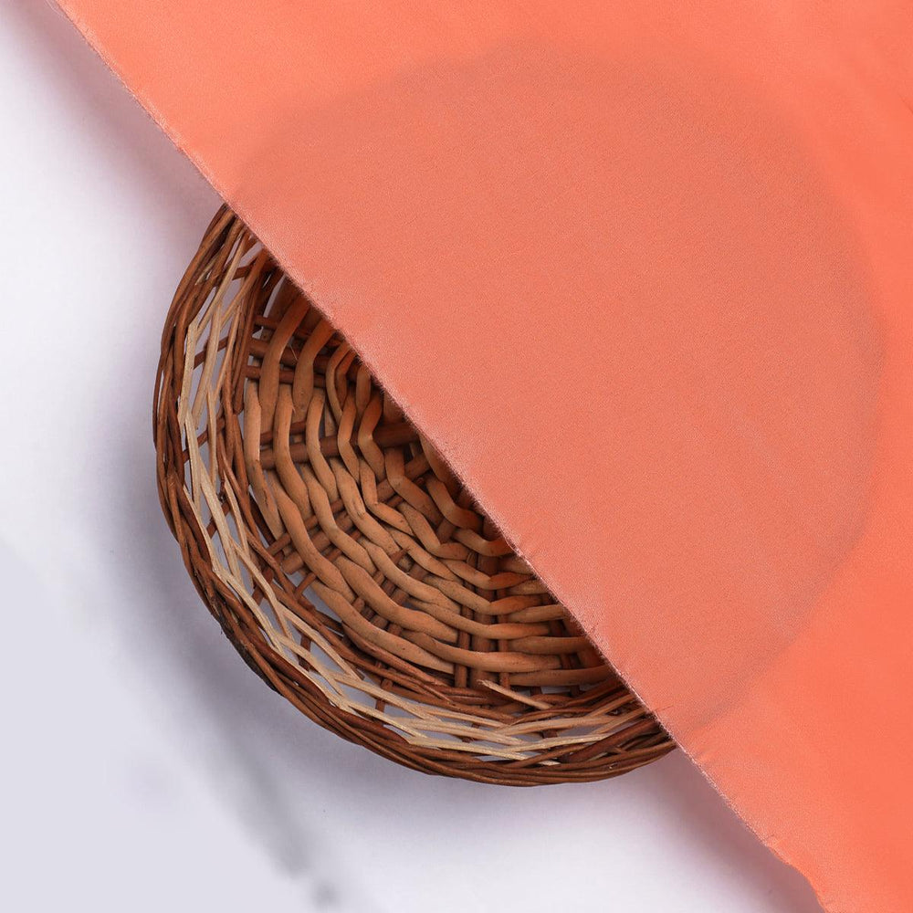 Dark Peach Colour Natural Crepe Plain Dyed Fabric - FAB VOGUE Studio®