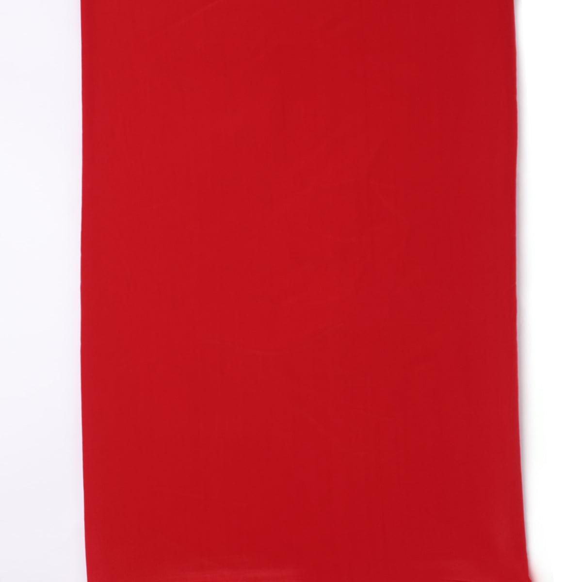 Red Colour Natural Crepe Plain Dyed Fabric - FAB VOGUE Studio®