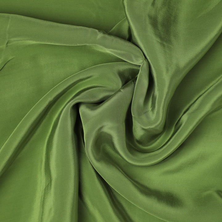 Mehndi Colour Natural Crepe Plain Dyed Fabric - FAB VOGUE Studio®