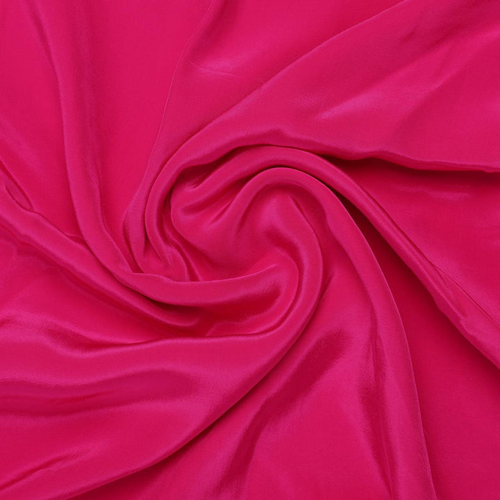 Pink Colour Natural Crepe Plain Dyed Fabric - FAB VOGUE Studio®