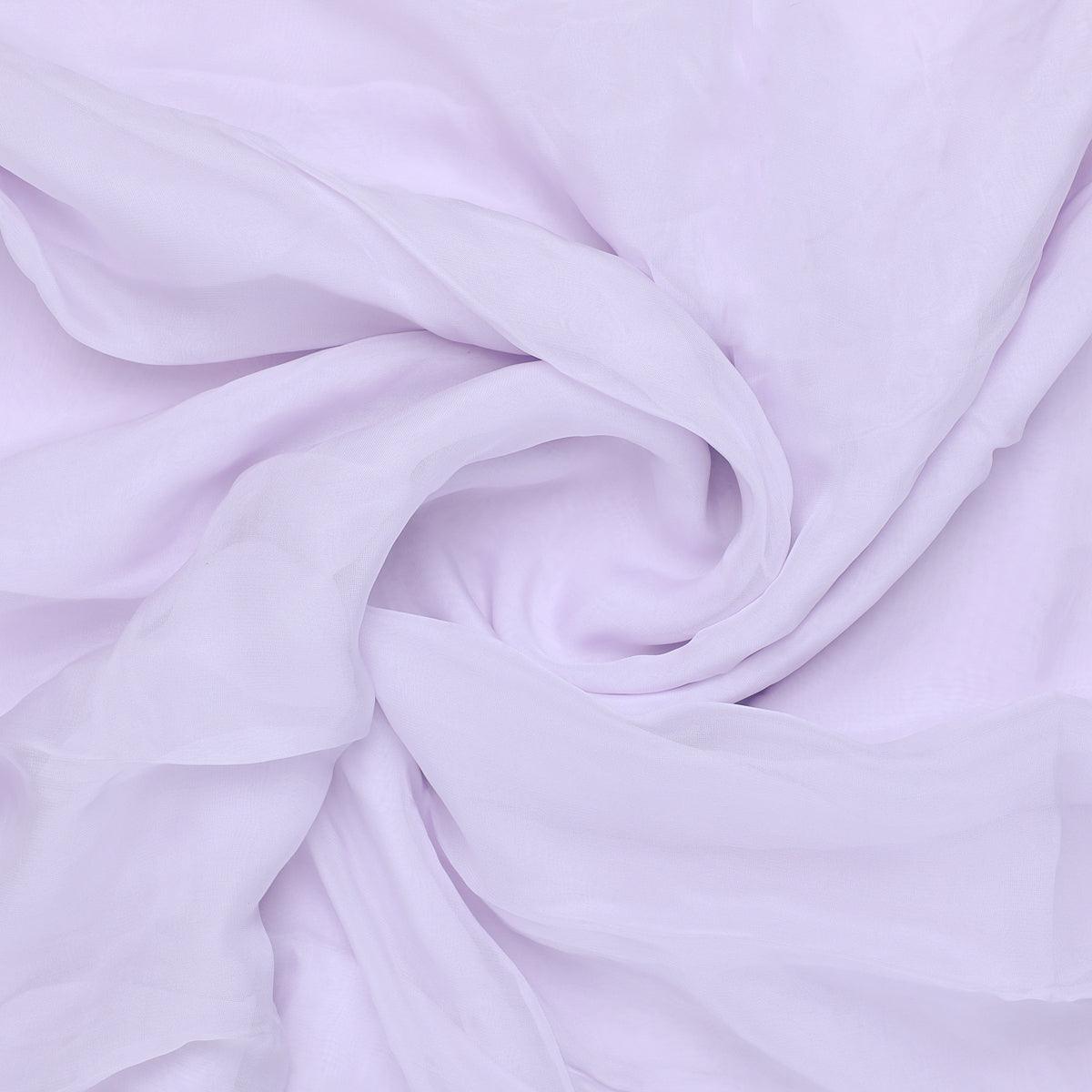 Lavender Colour Pure Organza Plain Dyed Fabric - FAB VOGUE Studio®