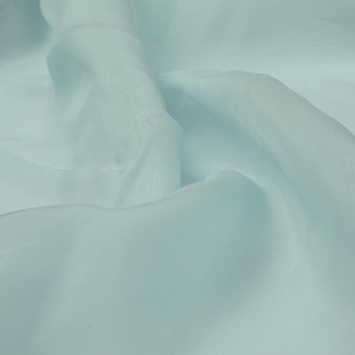 Light-Sky Blue Colour Pure Organza Plain Dyed Fabric - FAB VOGUE Studio®
