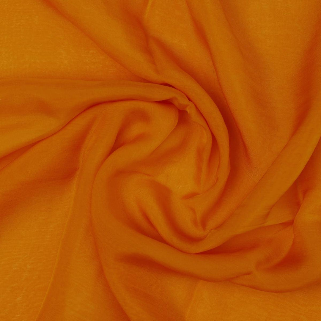 Mustard Yellow Colour Pure Organza Plain Dyed Fabric - FAB VOGUE Studio®