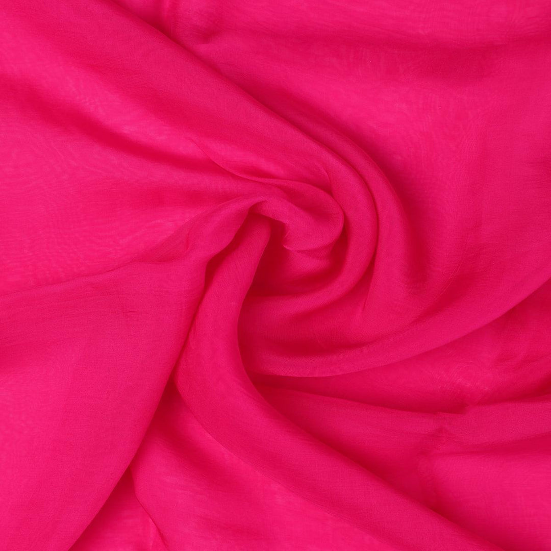 Pink Colour Pure Organza Plain Dyed Fabric - FAB VOGUE Studio®
