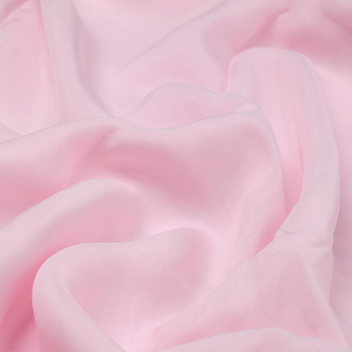 Baby Pink Colour Pure Organza Plain Dyed Fabric - FAB VOGUE Studio®