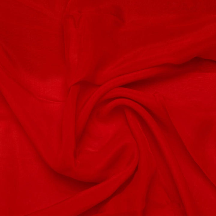Red Colour Pure Organza Plain Dyed Fabric - FAB VOGUE Studio®