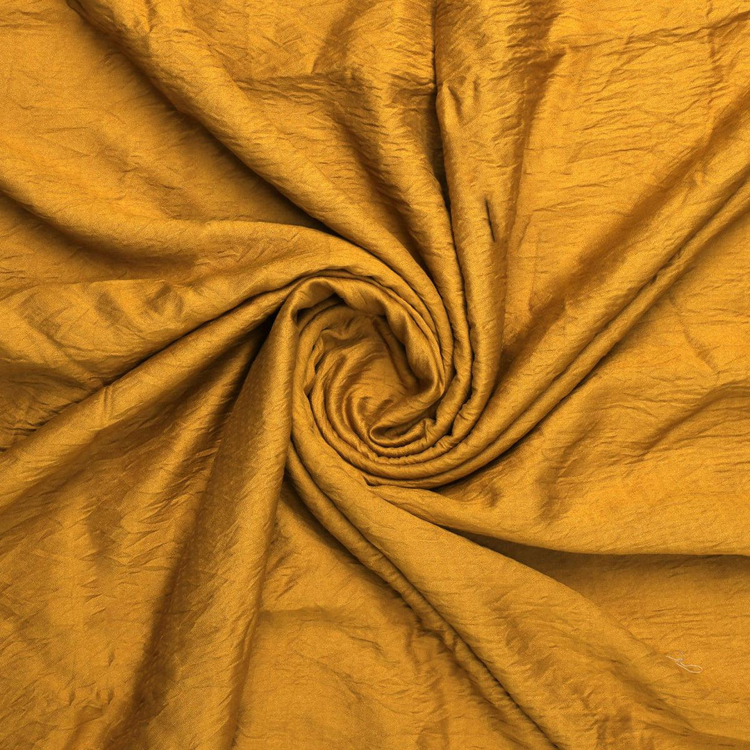 Gold Colour Self Patterned Dyed Fabric - FAB VOGUE Studio®