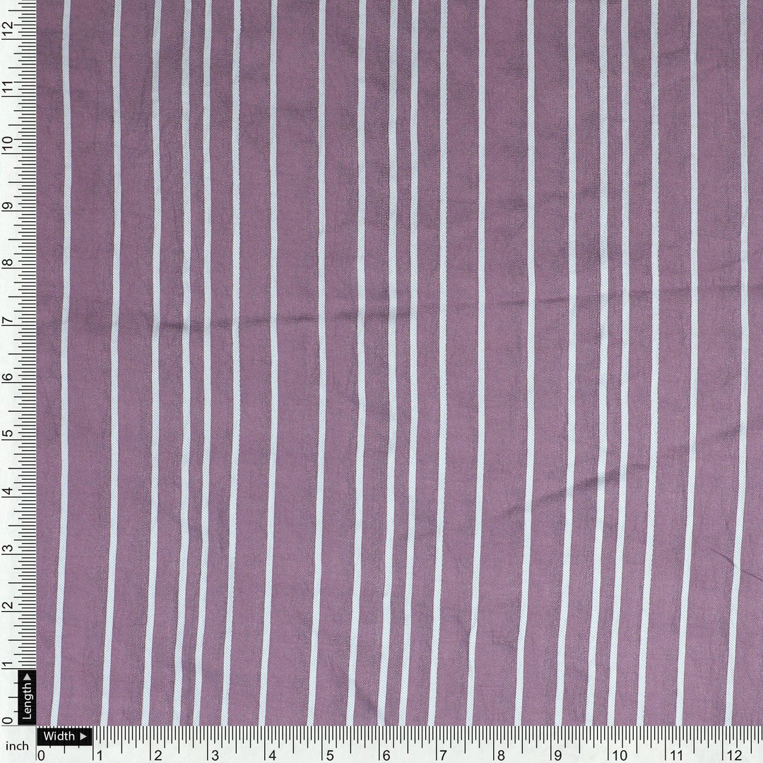 Purple Colour Pencil Stripes Self Patterned Dyed Fabric - FAB VOGUE Studio®