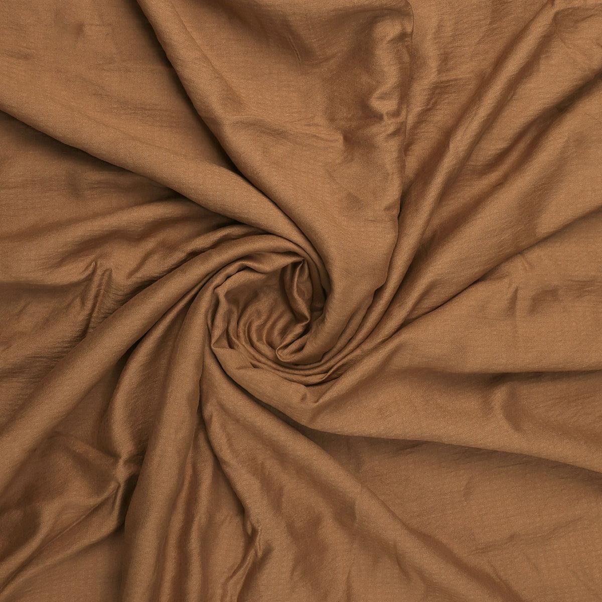 Coffee Colour Self Patterned Dyed Fabric - FAB VOGUE Studio®