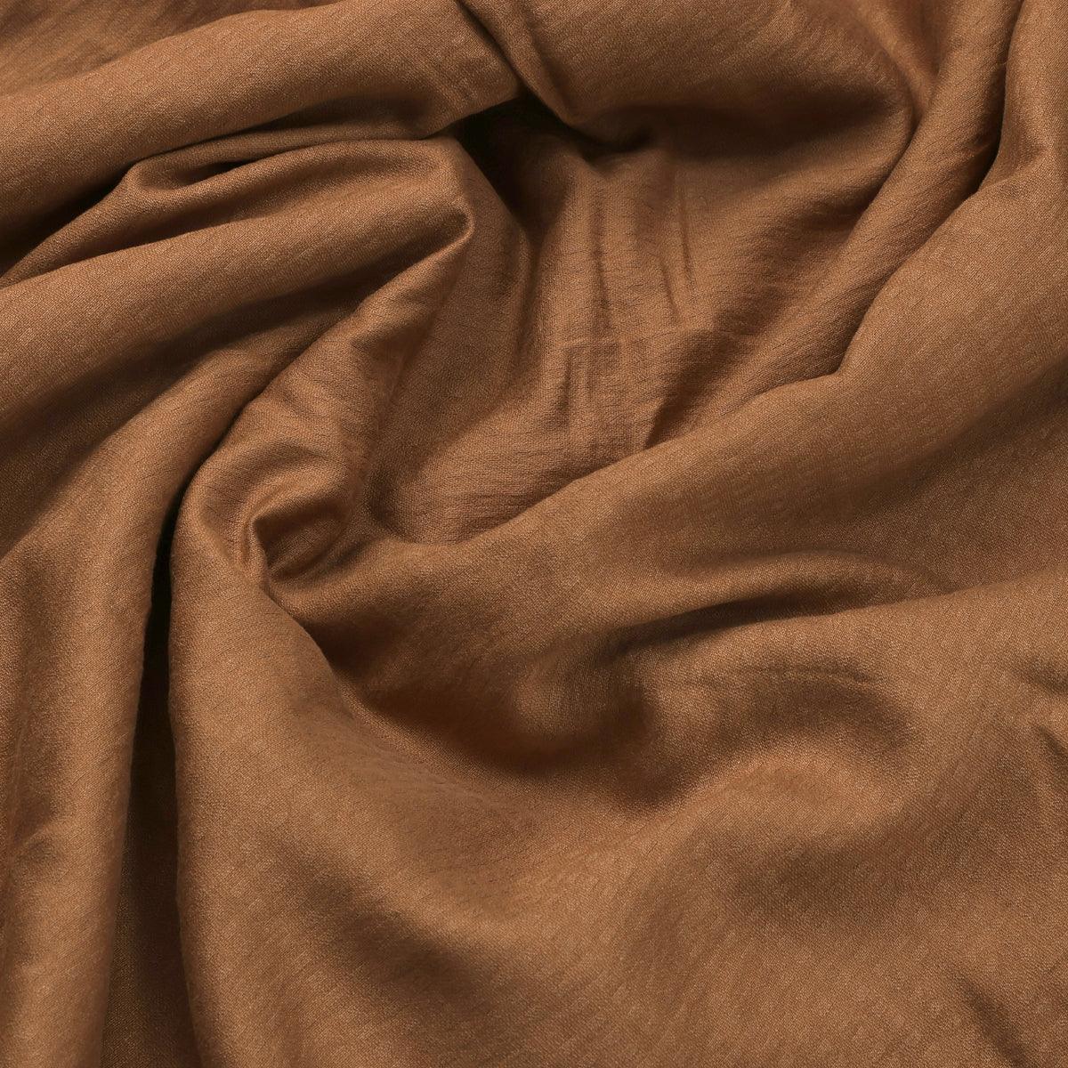 Coffee Colour Self Patterned Dyed Fabric - FAB VOGUE Studio®
