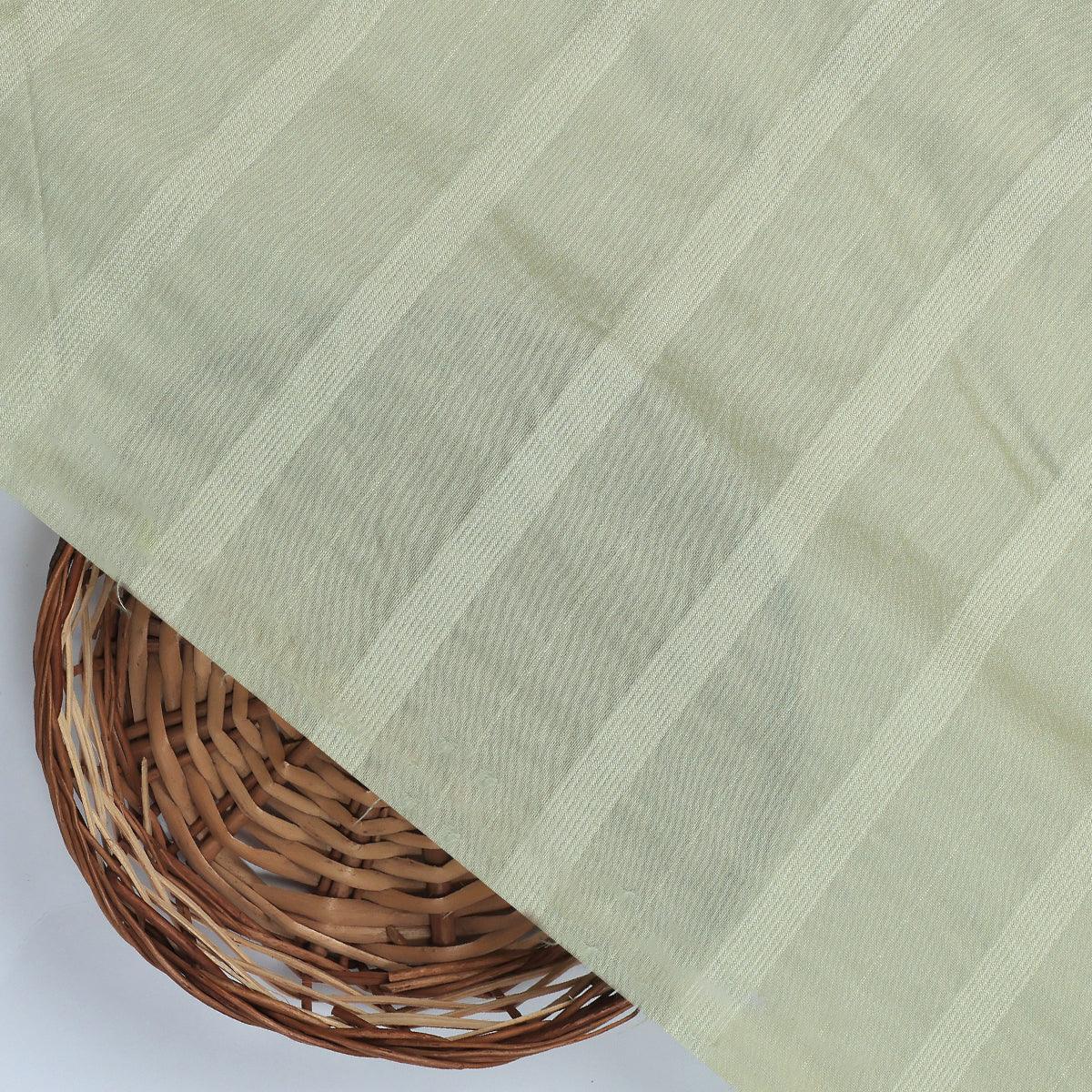 Pista Colour Bengal Stripes Self Patterned Dyed Fabric - FAB VOGUE Studio®