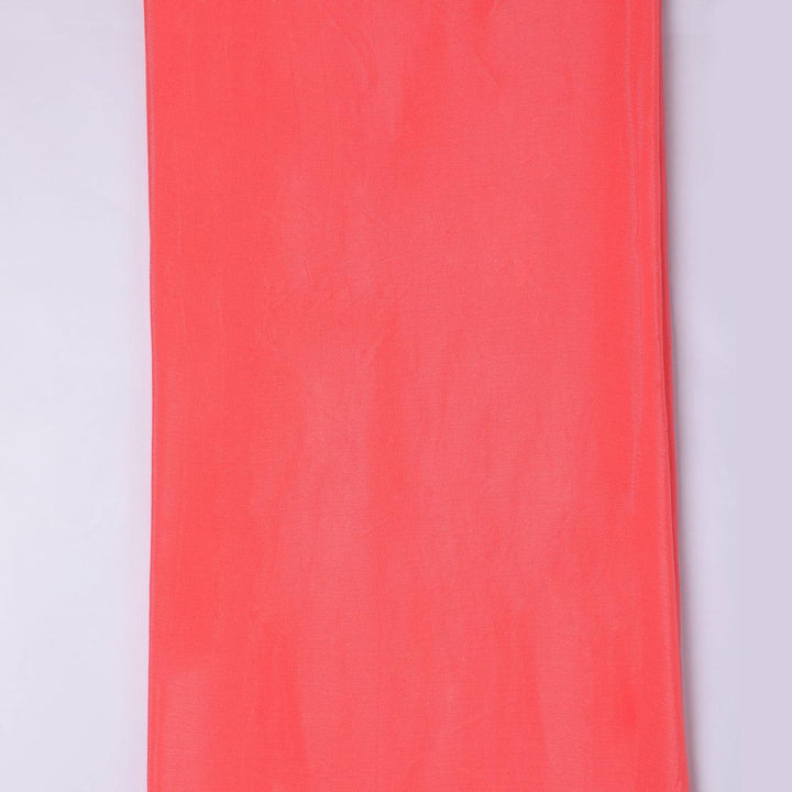 Light Gajari Colour Pure Chinon Plain Dyed Fabric - FAB VOGUE Studio®