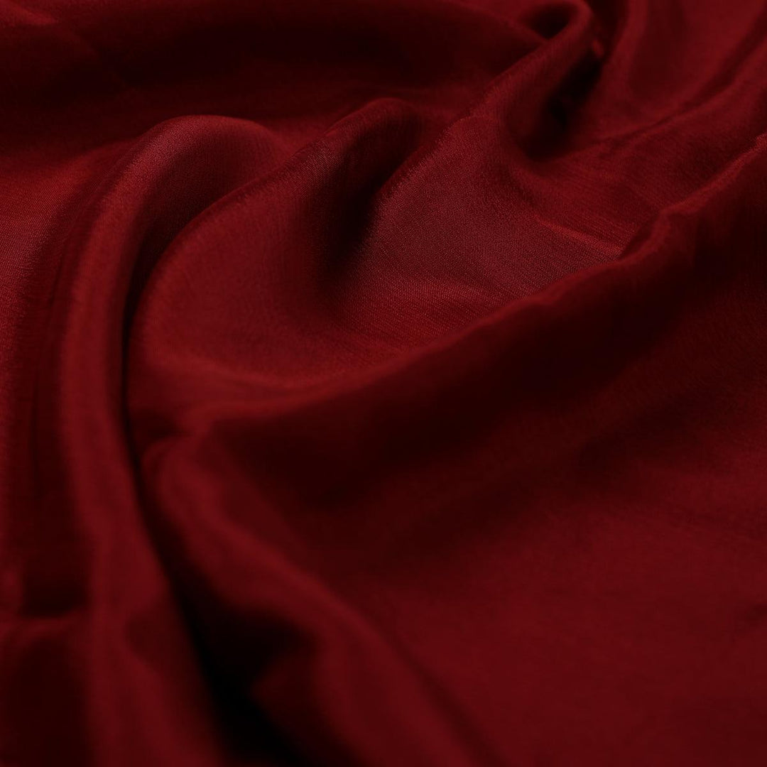 Maroon Colour Pure Chinon Plain Dyed Fabric - FAB VOGUE Studio®