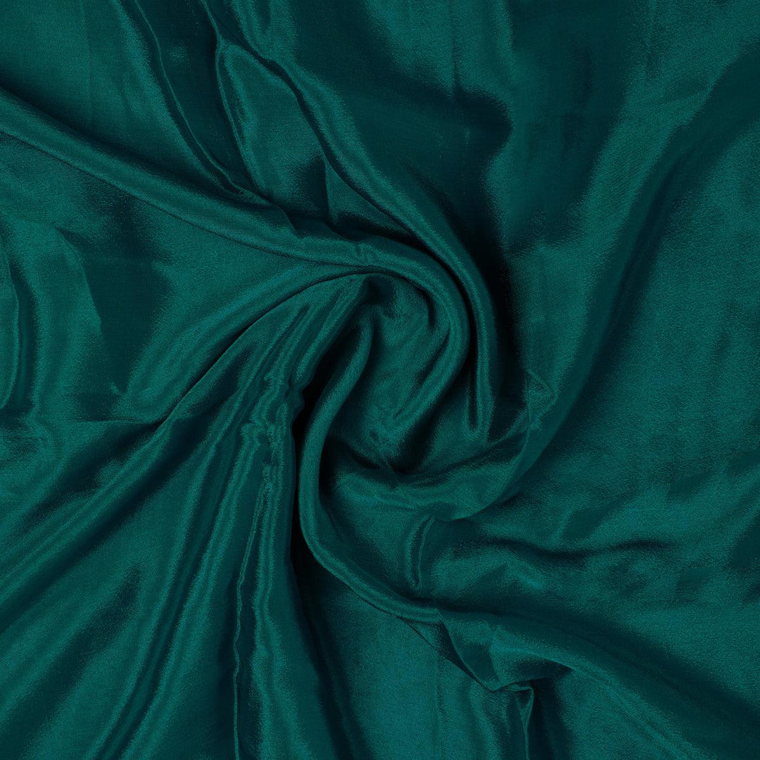 Sea Green Colour Pure Chinon Plain Dyed Fabric - FAB VOGUE Studio®