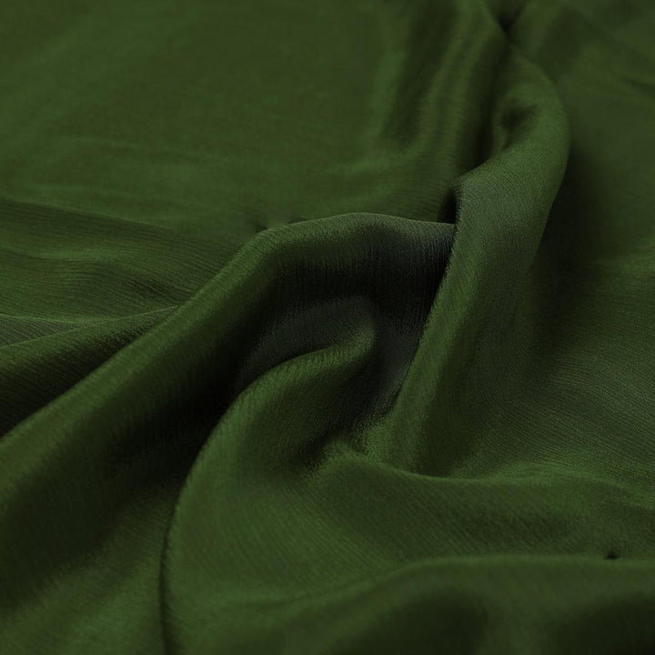 Mehndi Colour Pure Chinon Plain Dyed Fabric - FAB VOGUE Studio®