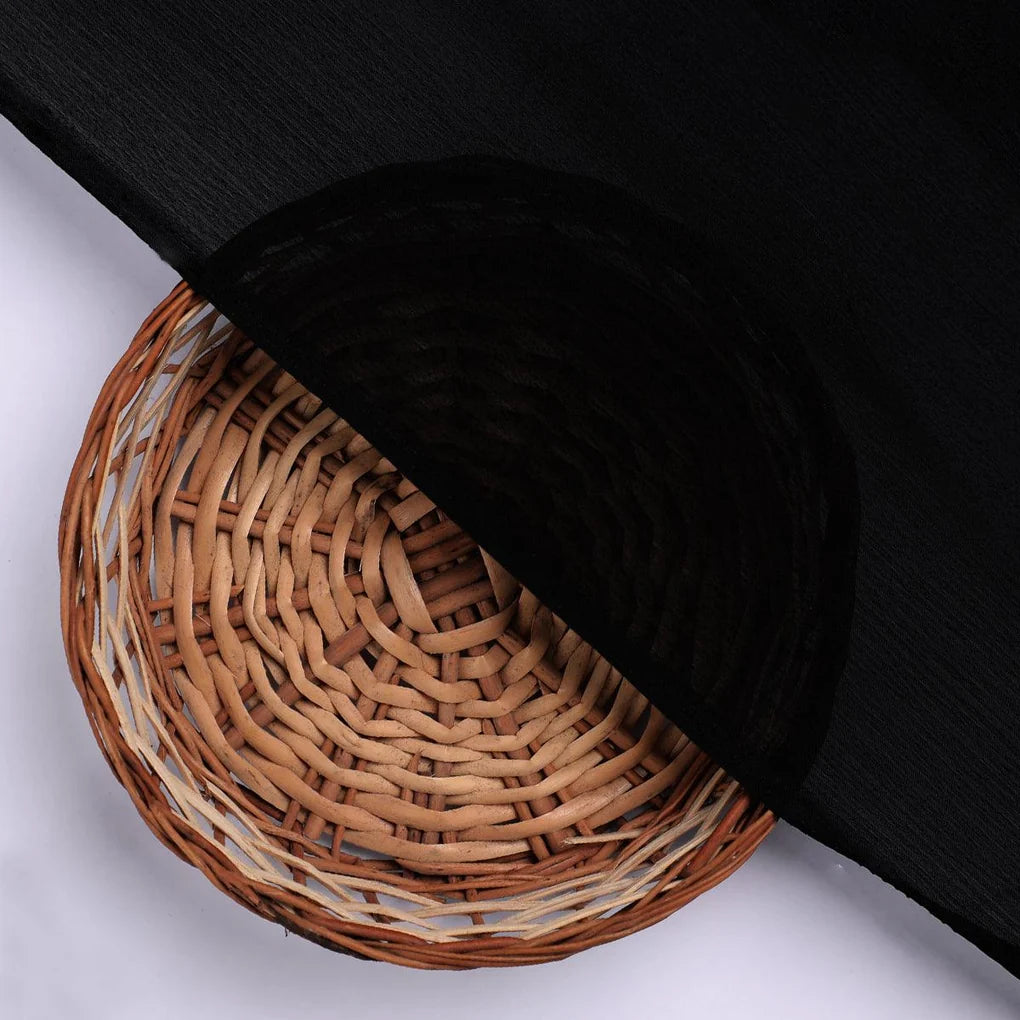 Black Colour Pure Chinon Plain Dyed Fabric – plpc 0 pl1962 108 black colour pure chinon plain dyed fabric 2