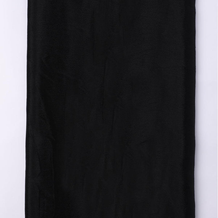 Black Colour Pure Chinon Plain Dyed Fabric - FAB VOGUE Studio®