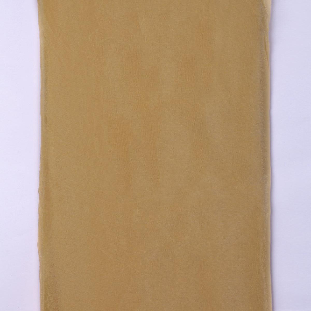 Light-Yellow Colour Pure Chinon Plain Dyed Fabric - FAB VOGUE Studio®