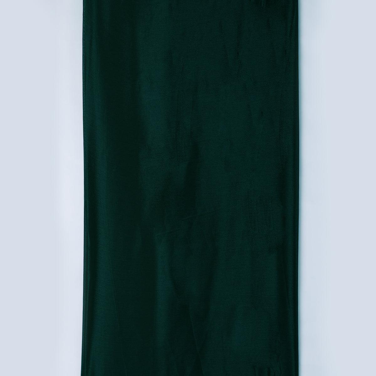 Green Colour Pure Chinon Plain Dyed Fabric - FAB VOGUE Studio®