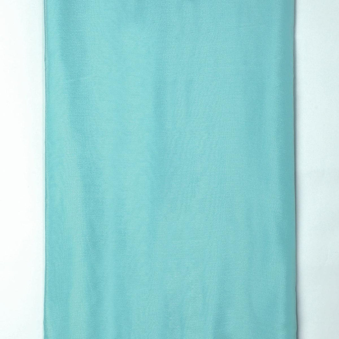 Pastel Blue Colour Pure Chinon Plain Dyed Fabric - FAB VOGUE Studio®