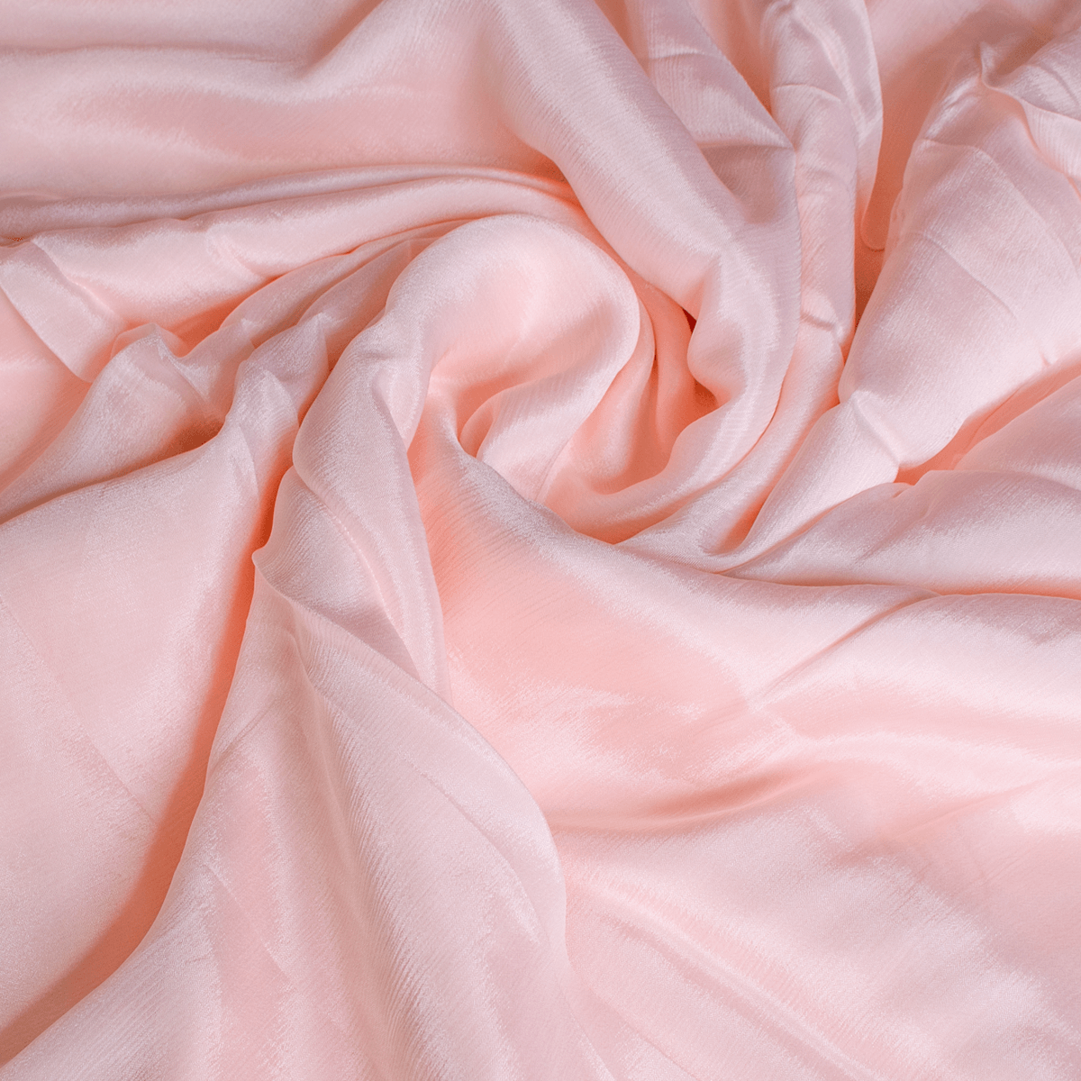 Peach Color Pure Chinon Plain Dyed Fabric - FAB VOGUE Studio®