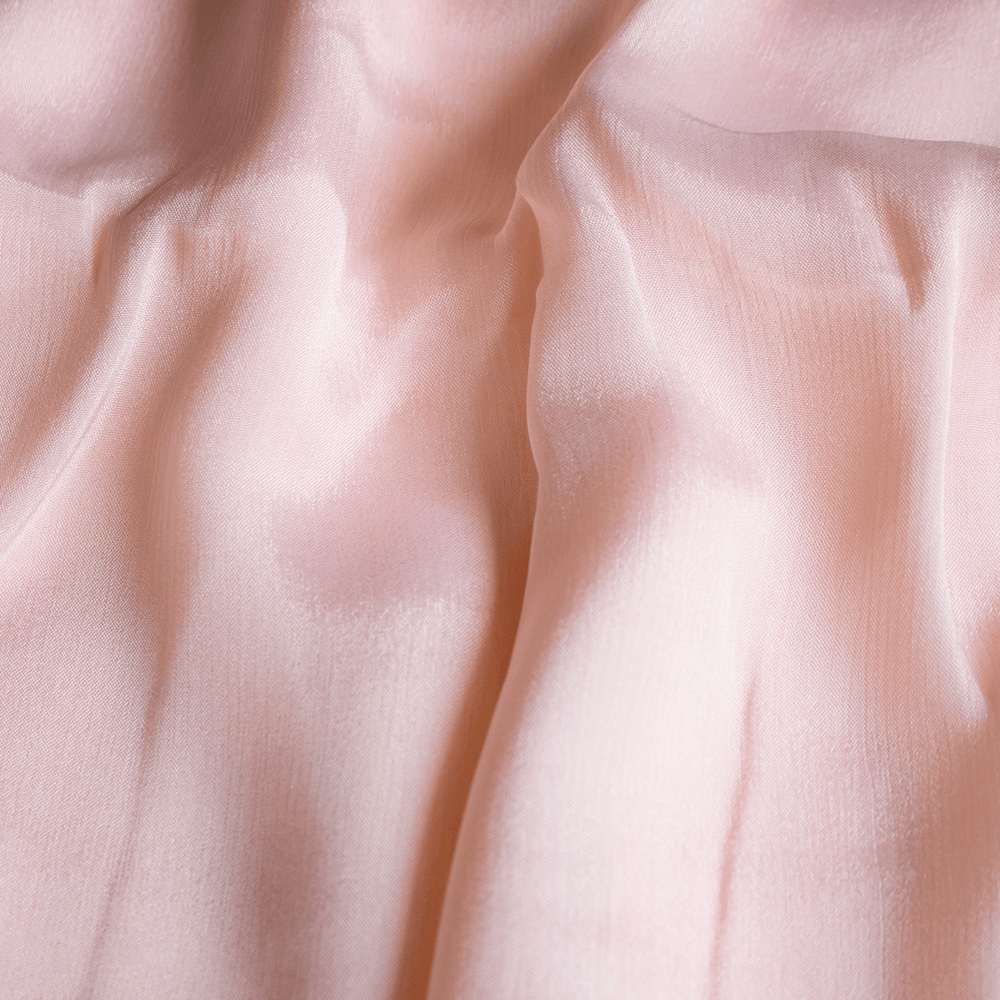 Peach Color Pure Chinon Plain Dyed Fabric - FAB VOGUE Studio®