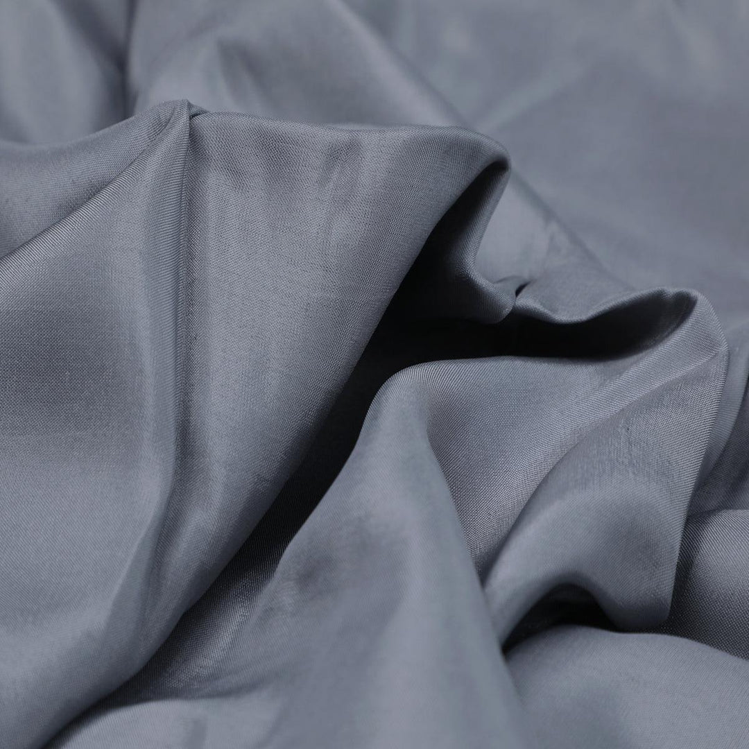 Grey Colour Upada Silk Plain Dyed Fabric - FAB VOGUE Studio®