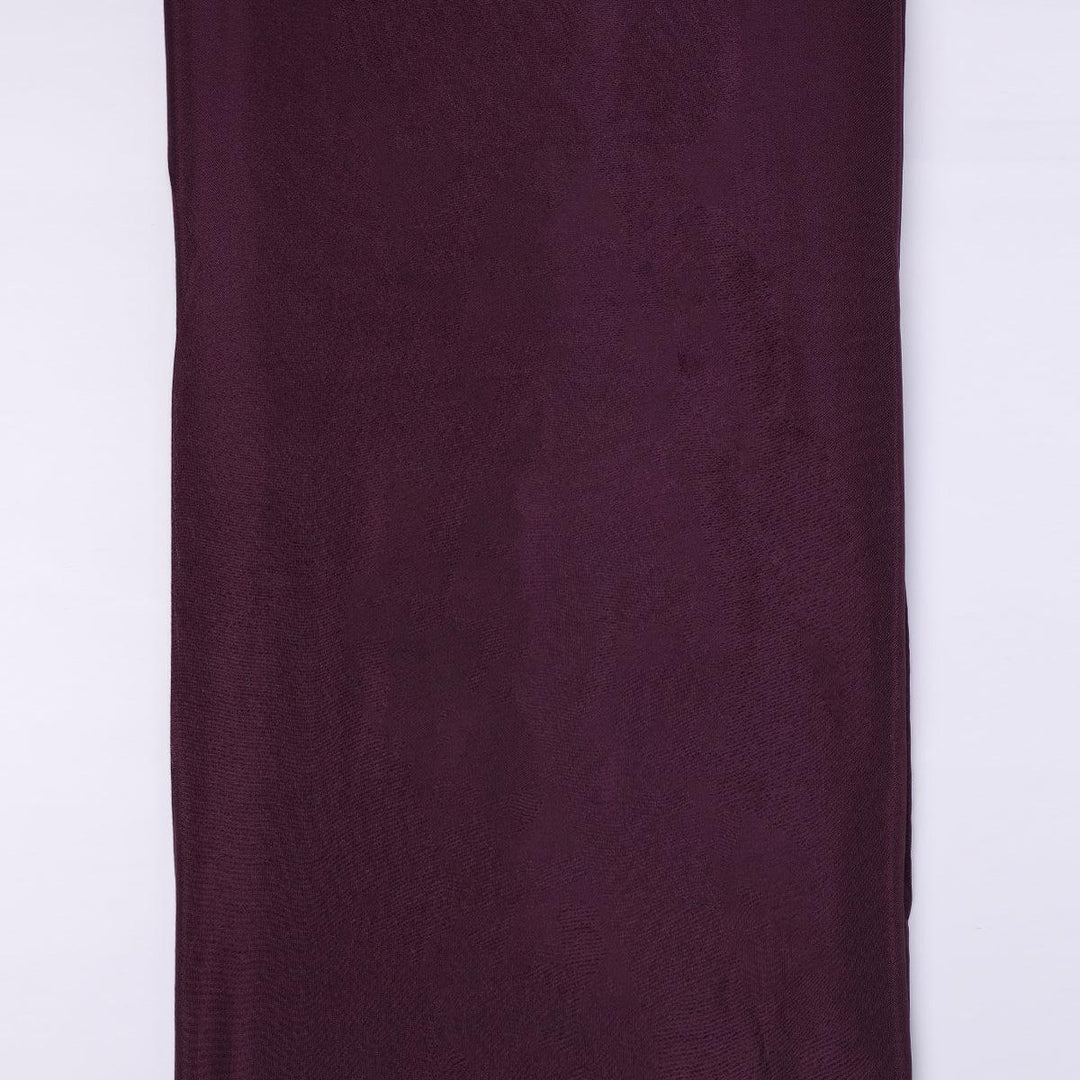 Wine Colour Upada Silk Plain Dyed Fabric - FAB VOGUE Studio®