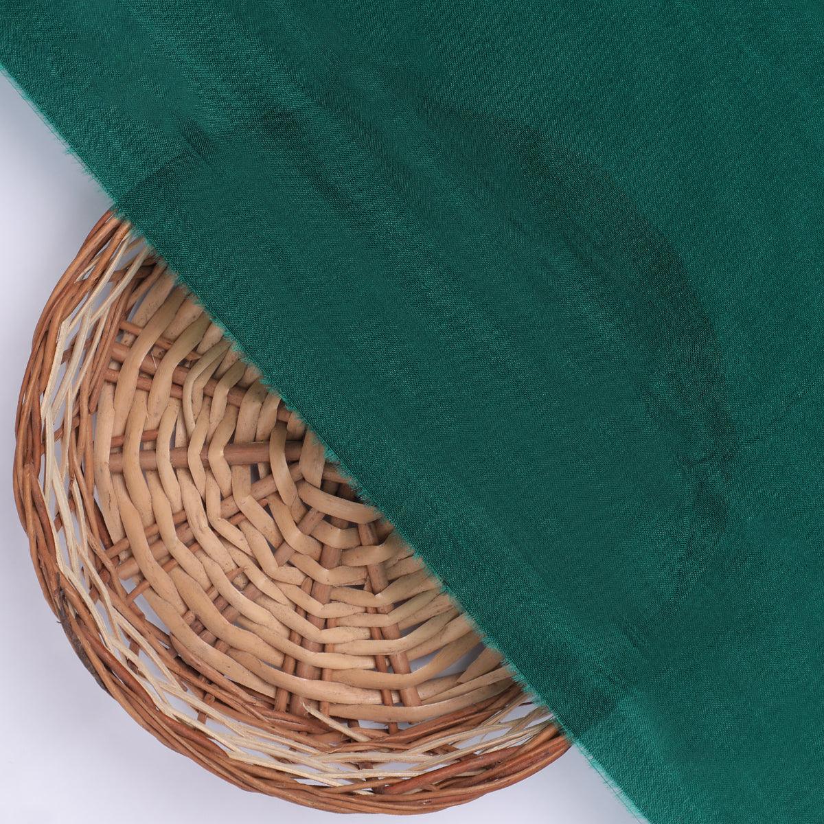 Bottel Green Colour Pure Upada Plain Dyed Fabric - FAB VOGUE Studio®